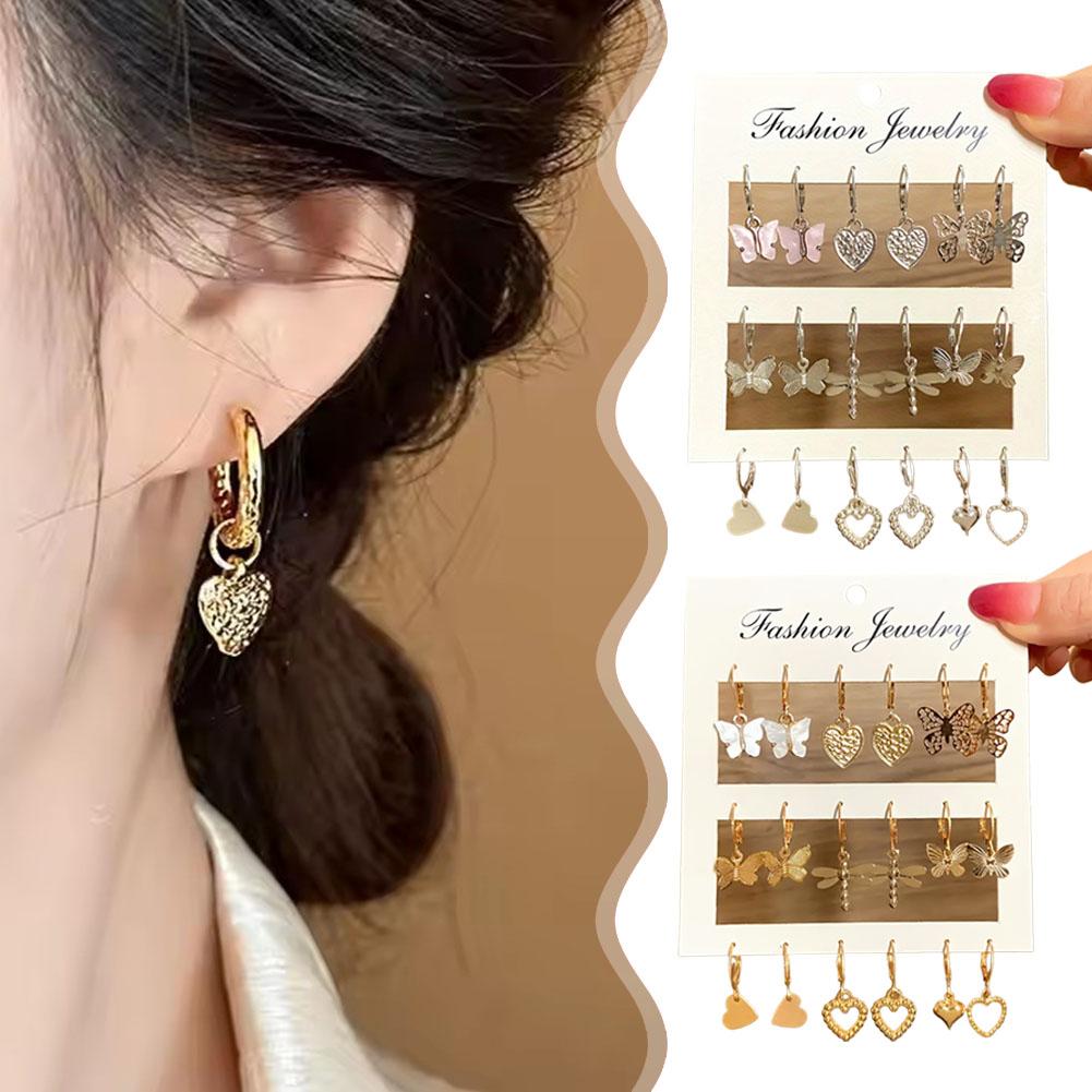 9 пар Модные металлические круглые серьги-капли со звездами, набор, позолоченные украшения для женщин, унисекс серьги U2B2