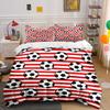 Soccer Ball Red Stripe Bedding Bedding Duvet Cover Set Duvet Cover Pillowcases (1 * Duvet Cover 2 * Pillowcases, without duvet insert)