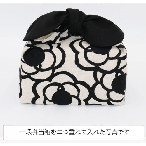 Insulated Lunch Bag, No Drawstring, Tie-On Type, Azuma Bag, Ribbon, Camellia Design (Off-White)