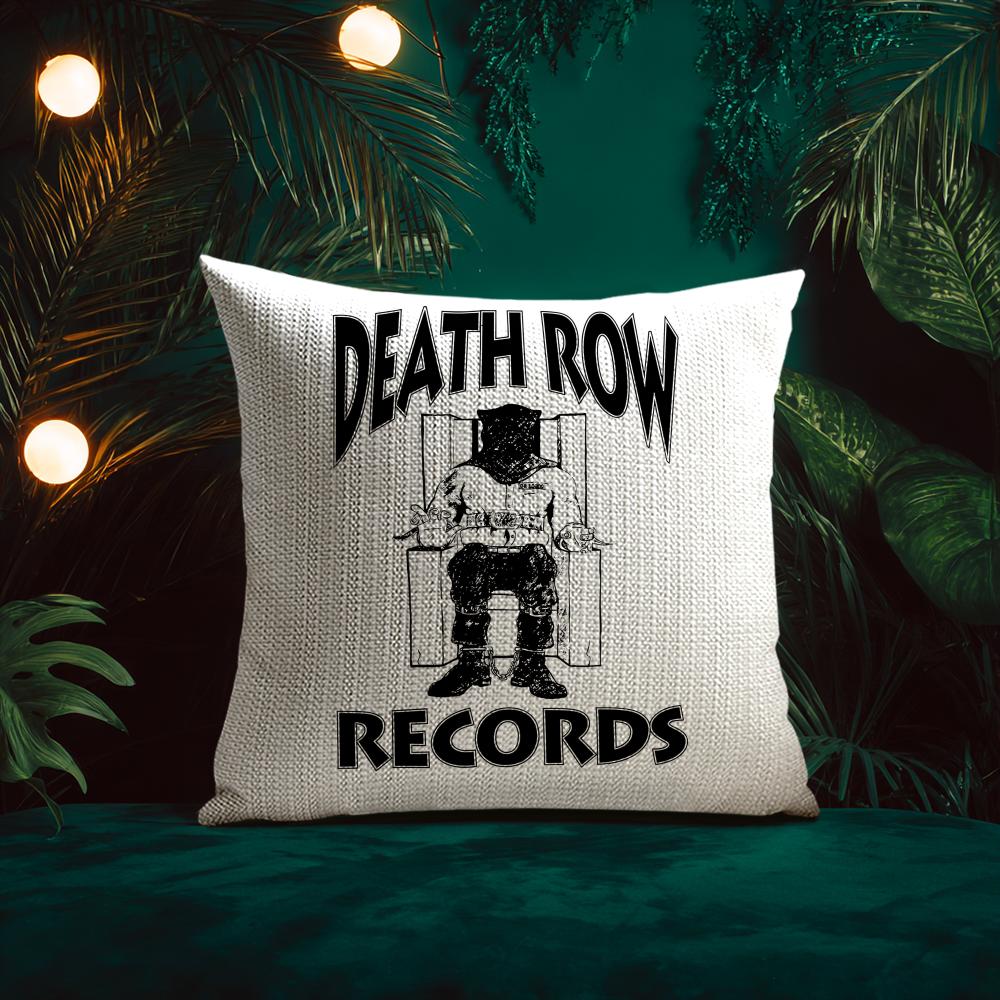 D-Death Row R-Record Label Наволочка из натурального льна Двусторонняя печать Декоративная наволочка для дивана Домашний декор Подарок