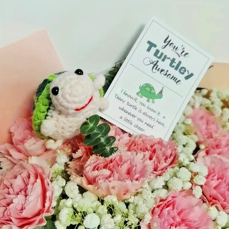 1PC Perfect Gift Wool Knitting Doll Handmade Soft Cotton Yarn Desk or Car Accessory Crochet Turtle