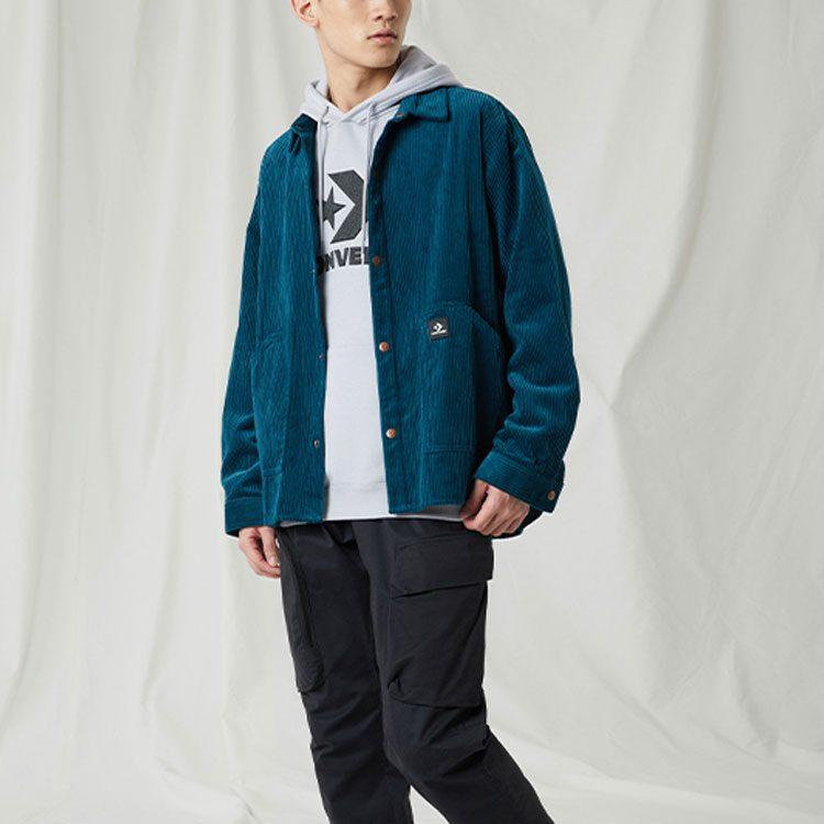 Converse Рубашки Мужские Синие С Лацканами Умеренные Рабочие 10024006-A02