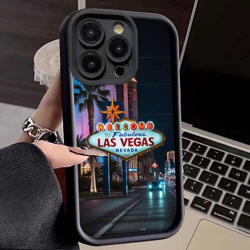 Las Vegas Sign LIGHTS Nevada Phone Case For iPhone 11 12 13 14 15 16 17 Pro Max Shockproof Soft TPU Back Cover