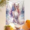 "Elegant Fantasy Girl by the Water" Patterned Tapestry Decorative Wall Hanging, Home Bedroom Living Room Decor