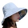 Двусторонняя летняя шляпа от солнца УФ с широкими полями Стильная шляпа01 [saliwind] Женская шляпа, Защита, Срез, Шляпа, Ремешок, Хлопок, Поля, Эффект, 56-58 см,