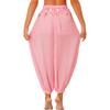 Ladies Belly Dance Costume Sequins Bloomers Side Split Design Semi See Through Loose Pants Performance Wear