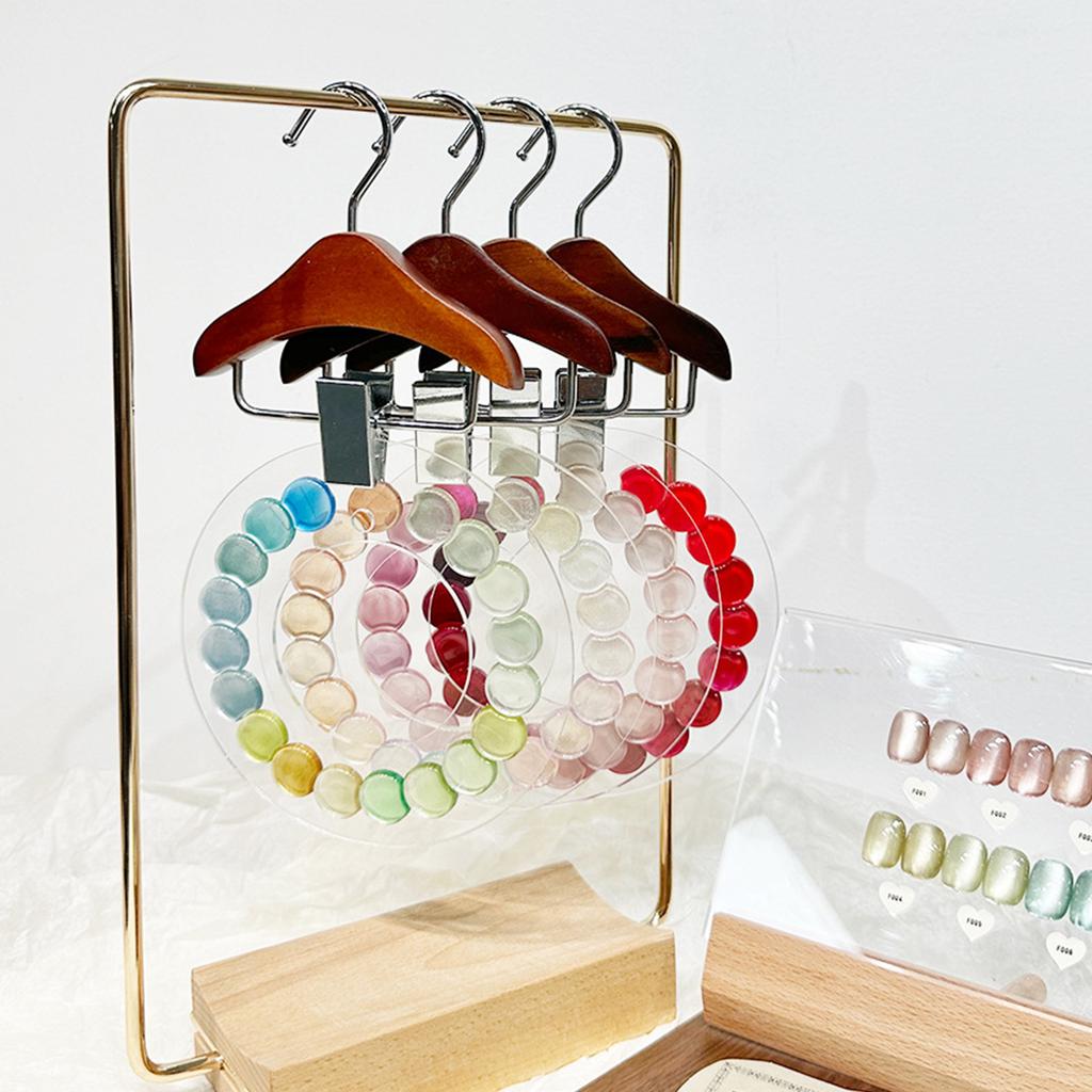 5PCS Wooden Mini Hangers with Clips for Kids Clothes Display Rack Small Size