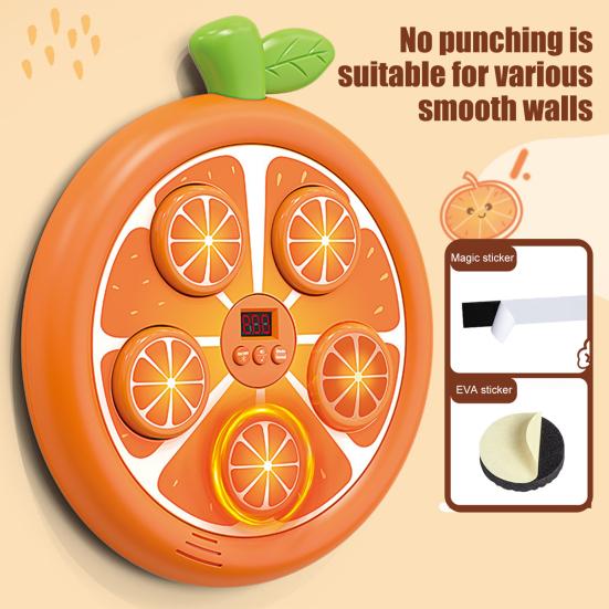 Fruit Music Boxing Machine with Gloves Wall Mounted Bluetooth-compatible Adjustable Smart LED Boxing Training Target Punching Pad Home Gym