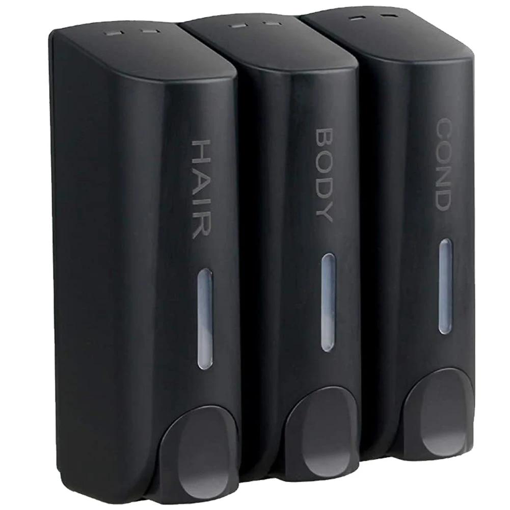 Тройной диспенсер для геля для душа, шампуня, 350 мл, многоцелевой, настенный, термостойкий, большой емкости, для ванных принадлежностей