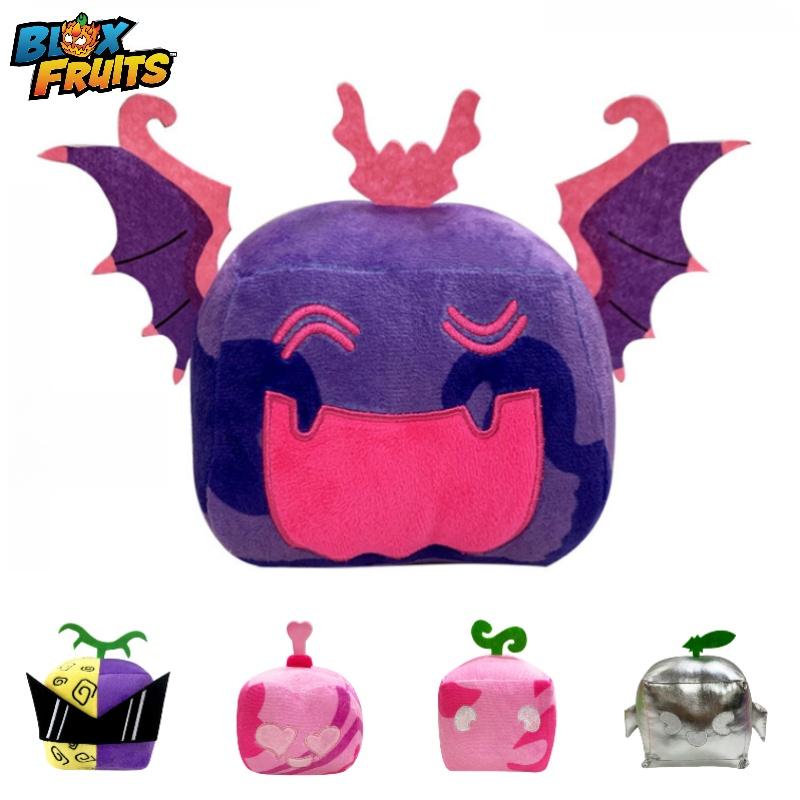 Мягкая игрушка Blox Fruits в коробке с леопардовым принтом фиолетового цвета, мягкая и пушистая фигурка животного