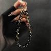 Glitter Crystal Bead Keychain Transparent Phone Lanyard Wrist Crystal Chain  for Women Girls