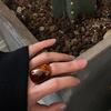 Уникальное кольцо из коричневой смолы, модное кольцо из коричневой смолы, созданное для индивидуального стиля и простой элегантности