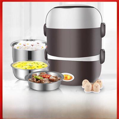 Электрический ящик для ланча: Трехслойное отопление и изоляция для офиса - пароварка и варка, идеально подходит для 1 человека с 2 кастрюлями.