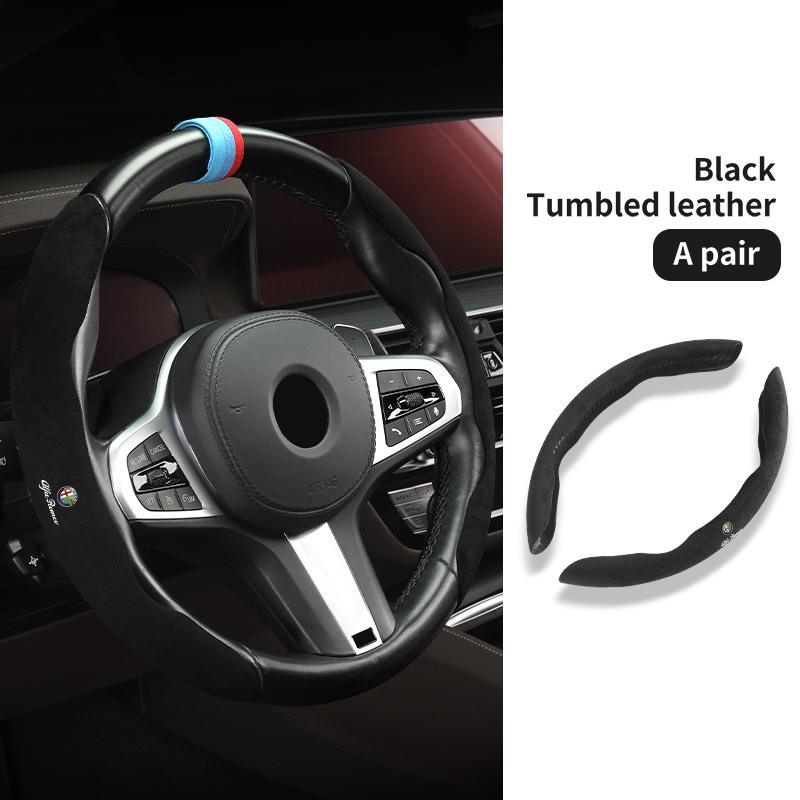Suede Anti-slip Car Steering Wheel Covers Decorative Accessories For Alfa Romeo 159 Giulietta Giulia 147 Mito 156 159 166 GTxya563
