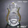 BORREY New Tea Set Glass Automatic Lazy Tea Set Magnetic Rotating Kungfu Heat-Resistant Teapot Crystal Glass Smoky Grey Teapot