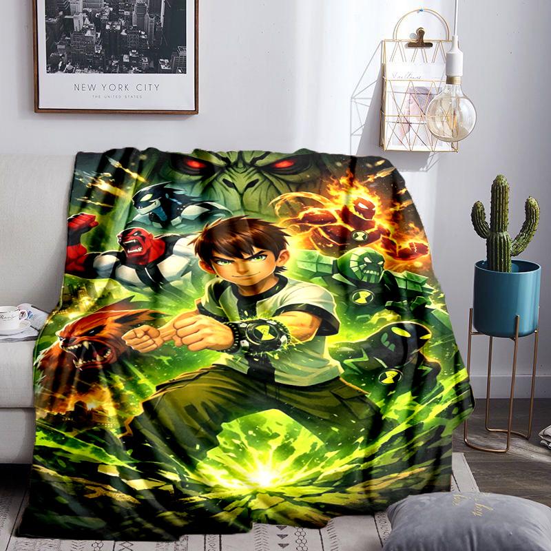 Ben Alien Force Throws Blanket Flannel Blankets Plush for Couch Bed Gifts for Men Women Travel picnic blanket Christmas fan gifts