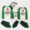 2025 European & American Santa Claus Plaid Patchwork Family Pajama Set