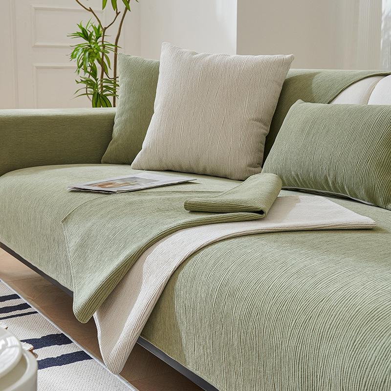 Solid Color Chenille Sofa Cushion Four Seasons Universal Non-Slip Mat Sofa Cover Slipcover