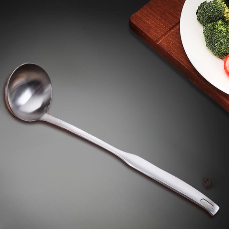 HANYANG Stainless Steel Household Thickening Anti-scald Hot Pot Soup Ladle Kitchen Utensils Naked Handle Leakage Spoon Kitchen Supplies