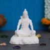 White Resin Meditating Shiva Statue | Lord Shiva Idol for Home Decor Pooja Room Office Car Dashboard | Shiv Murti | Shiv Idol Gift for Diwali