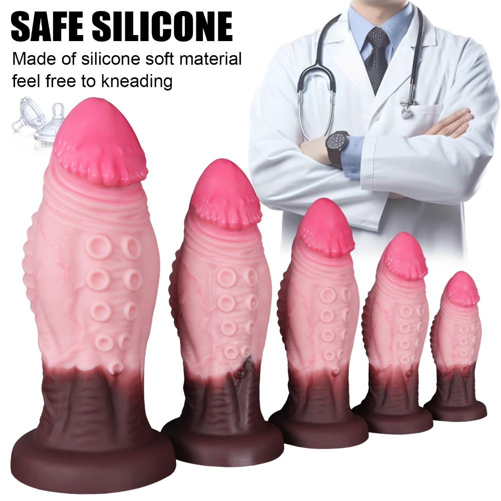 Ultra Soft Liquid Silicone Huge Anal Plug Dildo Women Adult Sex Toy