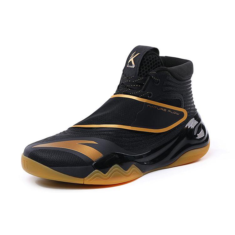 Anta Баскетбольные кроссовки KT6 Thompson Shock Absorbing Non-Slip износостойкие с высоким верхом мужские баскетбольные кроссовки Black Gold 112131101-2