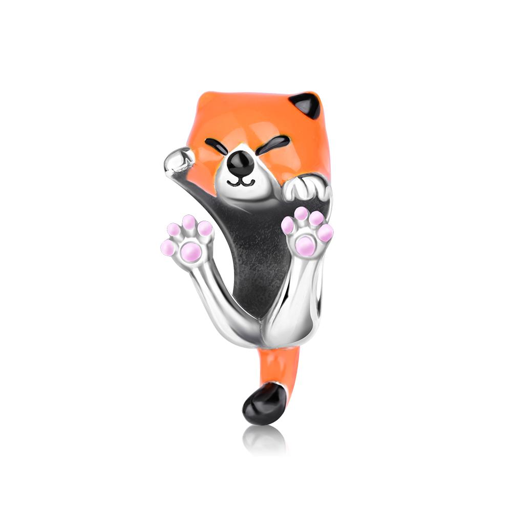 Original Charms Bead Copper Inlaid Zirconium Orange Series Sunburst Pendants Fit Bracelet Jewelry Gift Marking