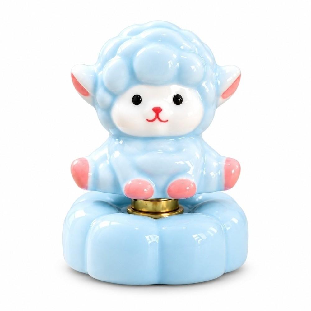 Moving Base Rotating Desk Ornament Porcelain Yearly Mascot Gift Cute Ceramic Sheep Spring Festival