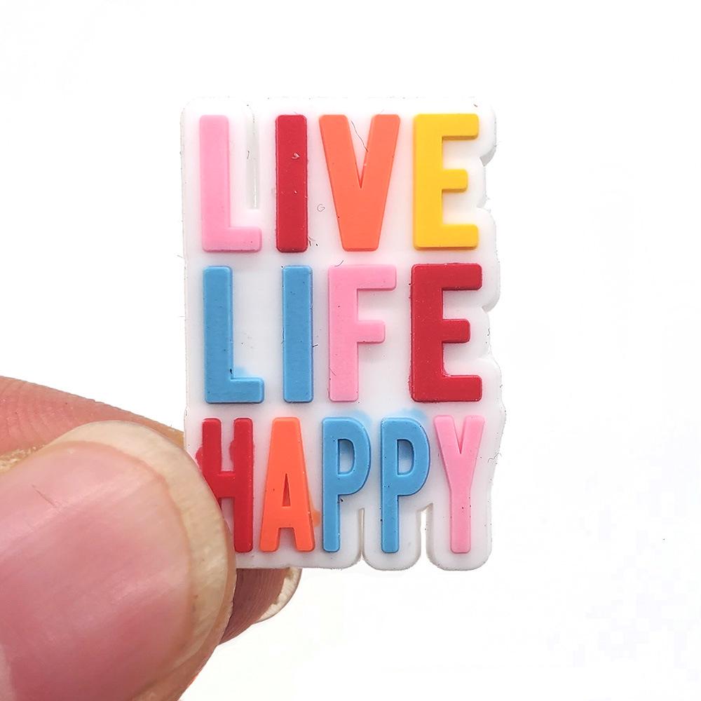 Серия фраз с буквами Мультяшные украшения для обуви-сабо: Милые ПВХ цветы и пряжки