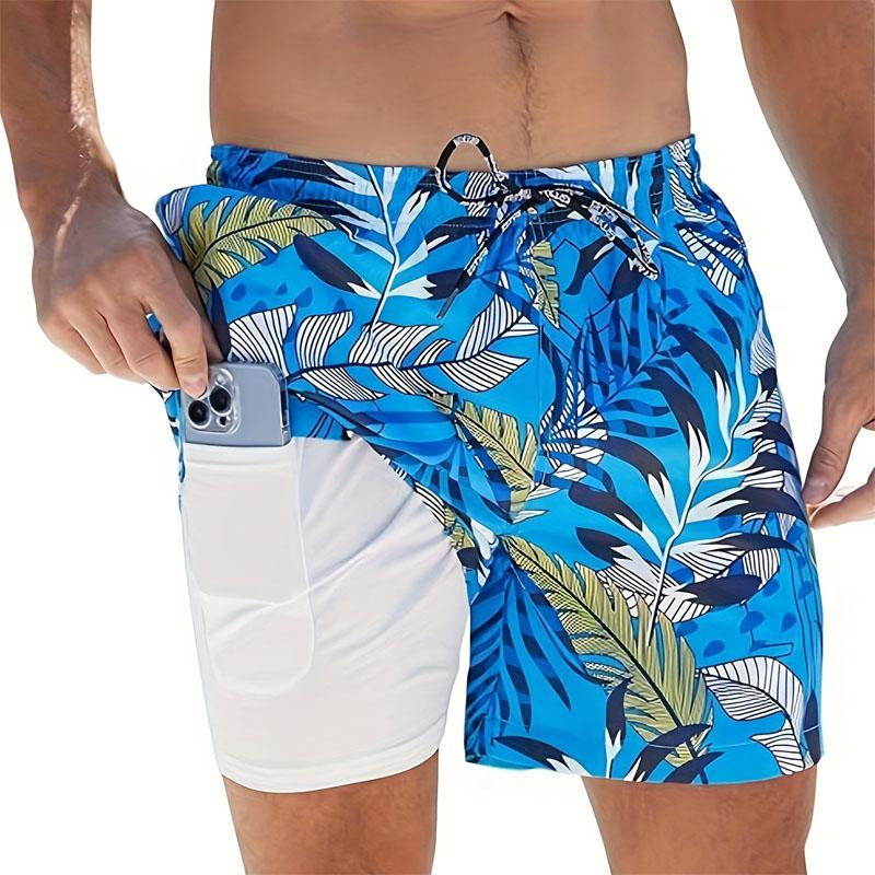 Men's Fashionable Summer Atmosphere Style with Compressed 3D Digital Printed Lining Quick Drying Beach Shorts