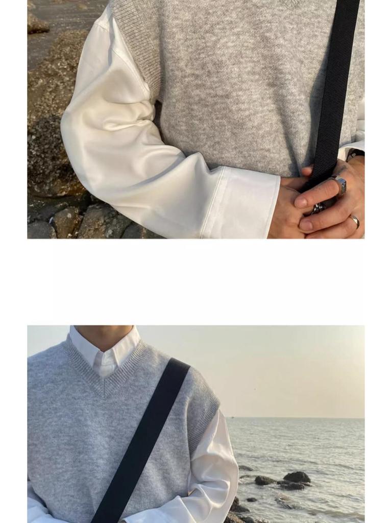 2023 Men's Trendy V-Neck Sleeveless Knit Sweater Vest