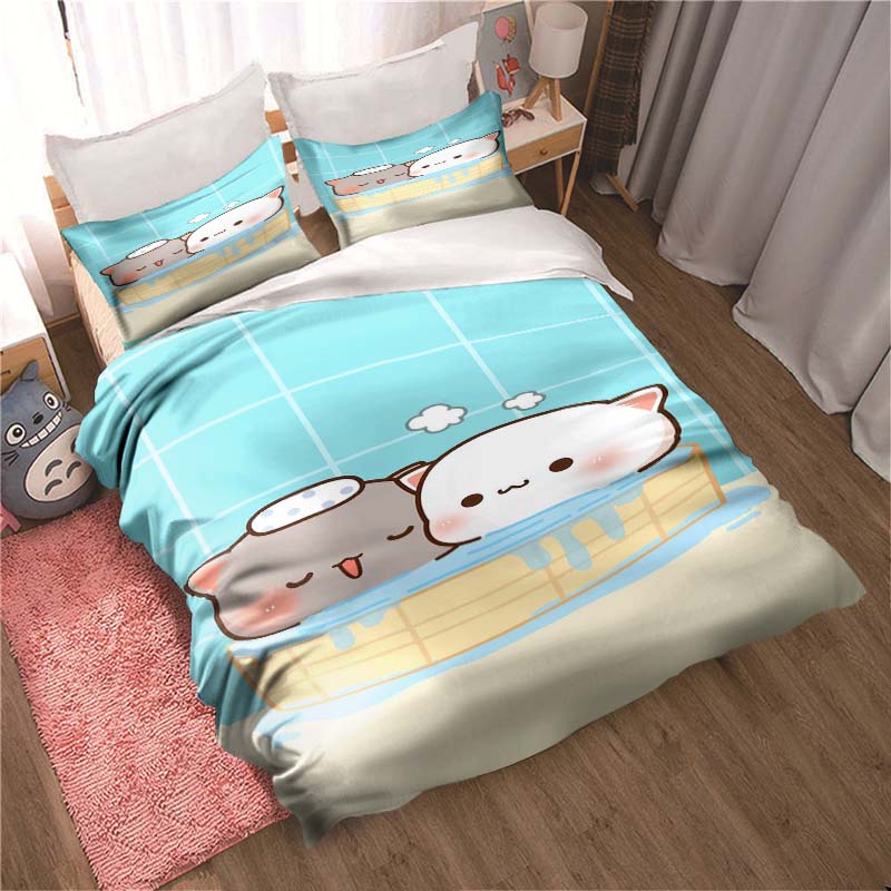 Bubu Dudu мультфильм милый медведь кавайный рождественский подарок комплект постельного белья двойной пододеяльник и наволочка размера King для детей комплект пододеяльника