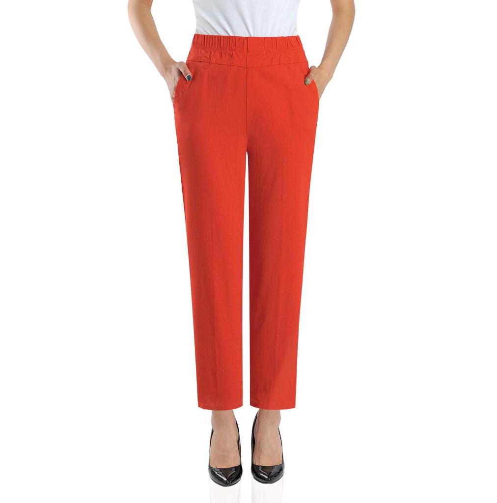 Middle-aged and Elderly Women's Pants Summer Thin High-waisted Loose Casual Stretch Women's Pants