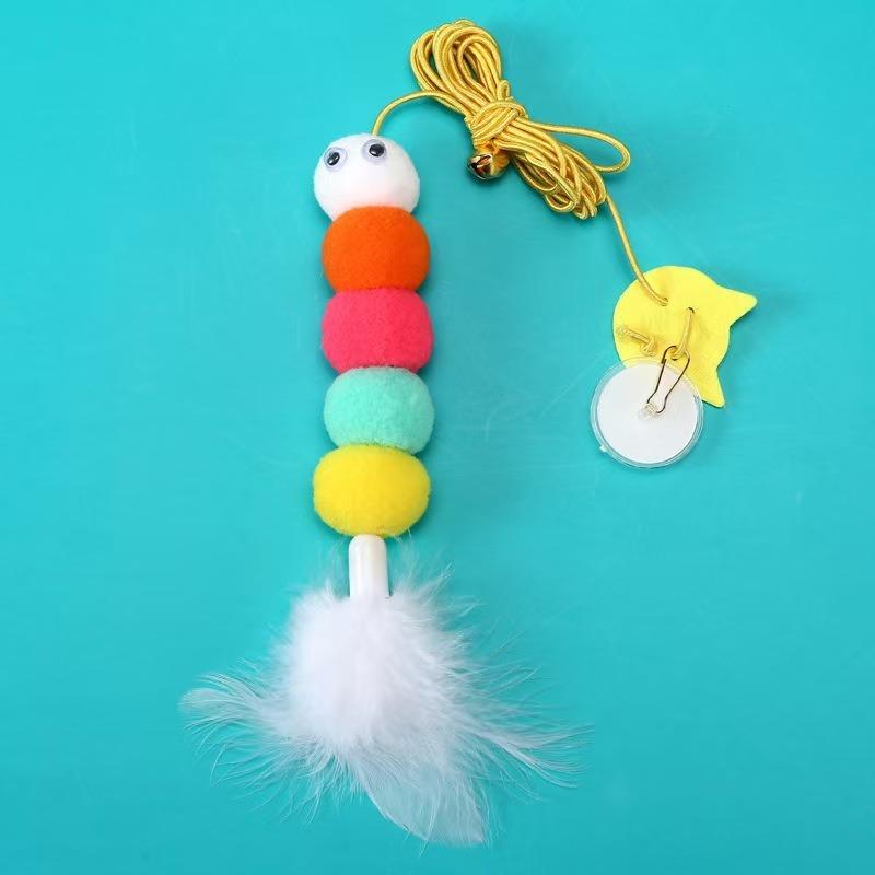 Подвесные игрушки для кошек, Подвесные на дверь игрушки для кошек, Игрушки для кошек с эластичной веревкой для кусания, Игрушки для кошек с перьями, Товары для питомцев