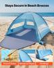 VEVOR Beach Tent Sun Shelter for 8 Person, UPF 50+ Protection, Portable Sun Shade Canopy with Carrying Bag & Sand Pockets