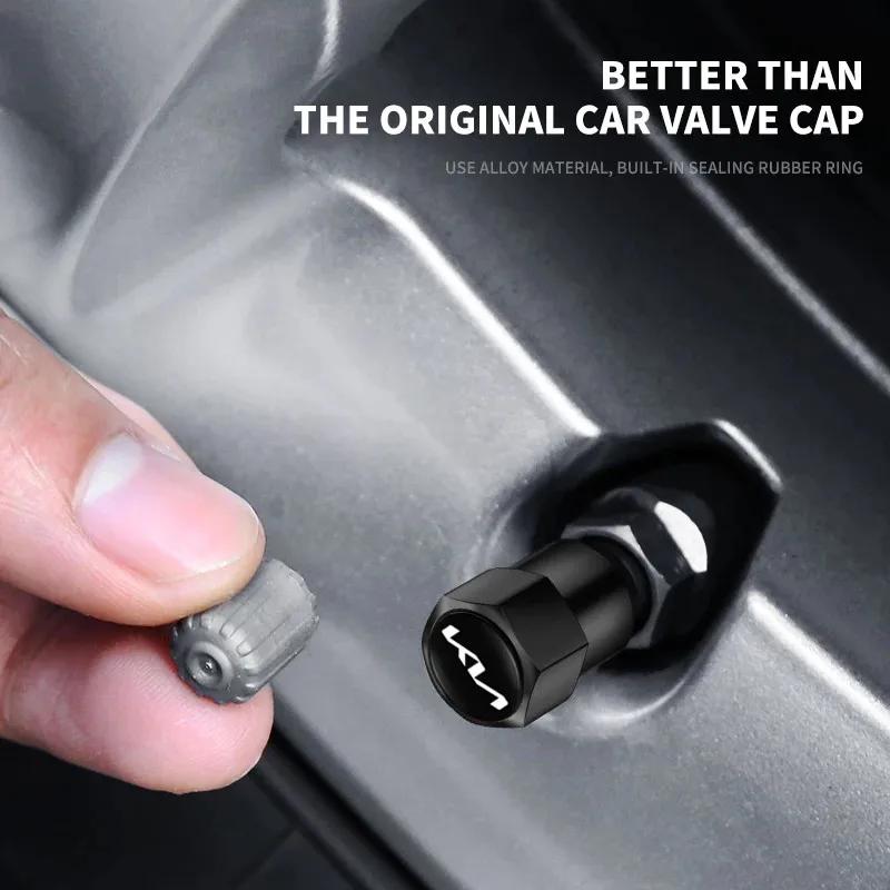 AADU1 4pcs Car Wheel Tires Valves Tyre Stem Caps For Kia Picanto Soul Rio Sportage Niro Morning Ceed Cerato