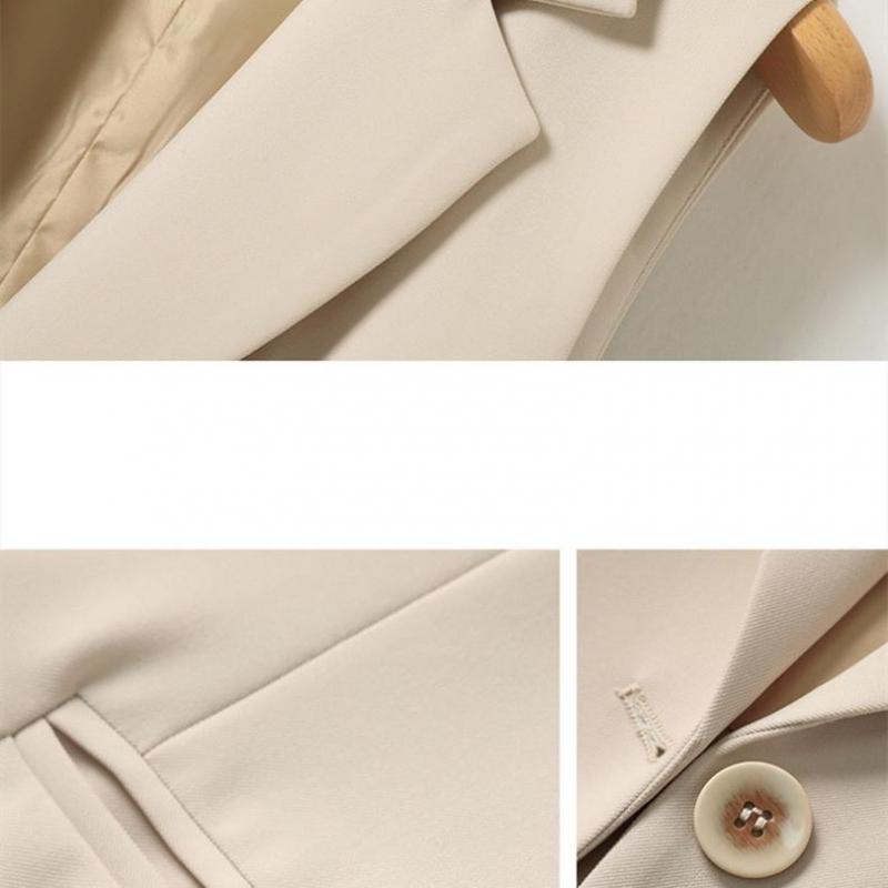 В любое время года можно носить белый женский костюм с разрезом на спине, жилет, верхняя одежда в корейском дизайне, пальто