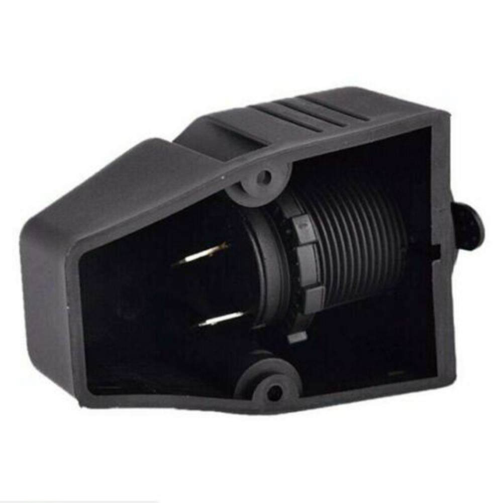 Black Plastic Power Socket 12V 24V for Car Boat Motorcycle Dashboard