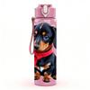 1PC Red Collar Dachshund Dog Print 750ml Color Plastic Sports Water Bottle Leakproof Flip Straw Lid Suitable for Sports Office Home Use