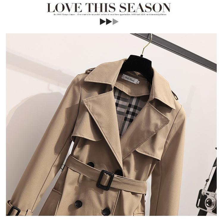 Women's Spring and Autumn Loose Casual Fashion Style Long Sleeve Lapel Jacket Windbreaker Coat