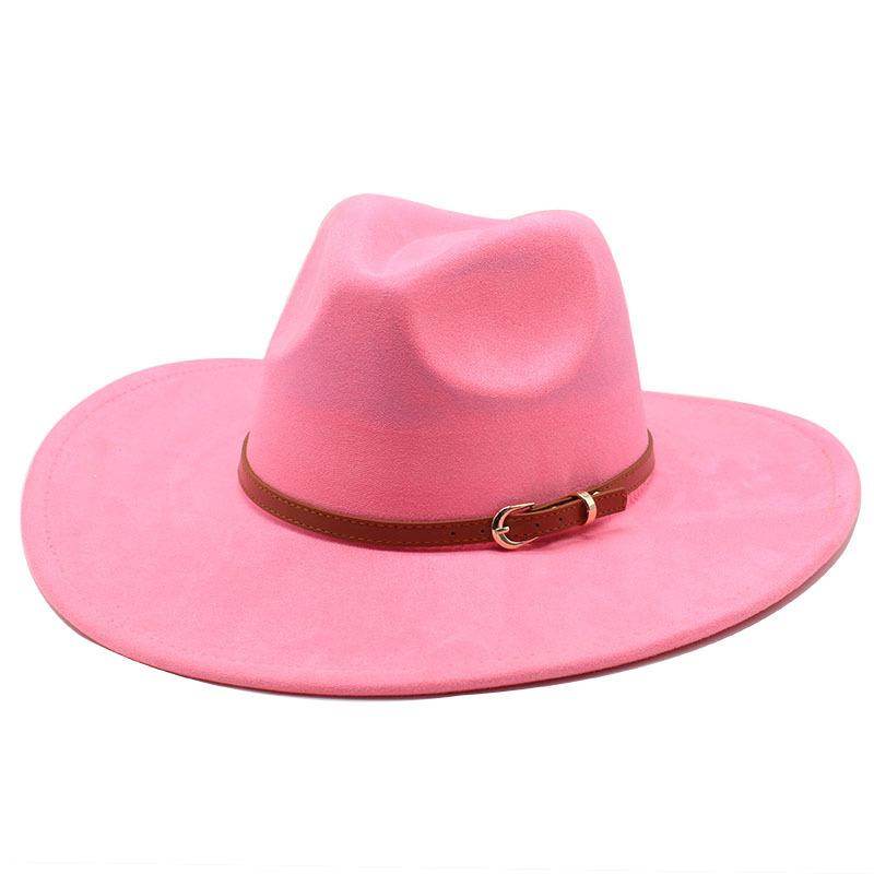 Замшевый цилиндр для мужчин и женщин, большая шляпа с карнизом, плоская кромка, джазовая шляпа
