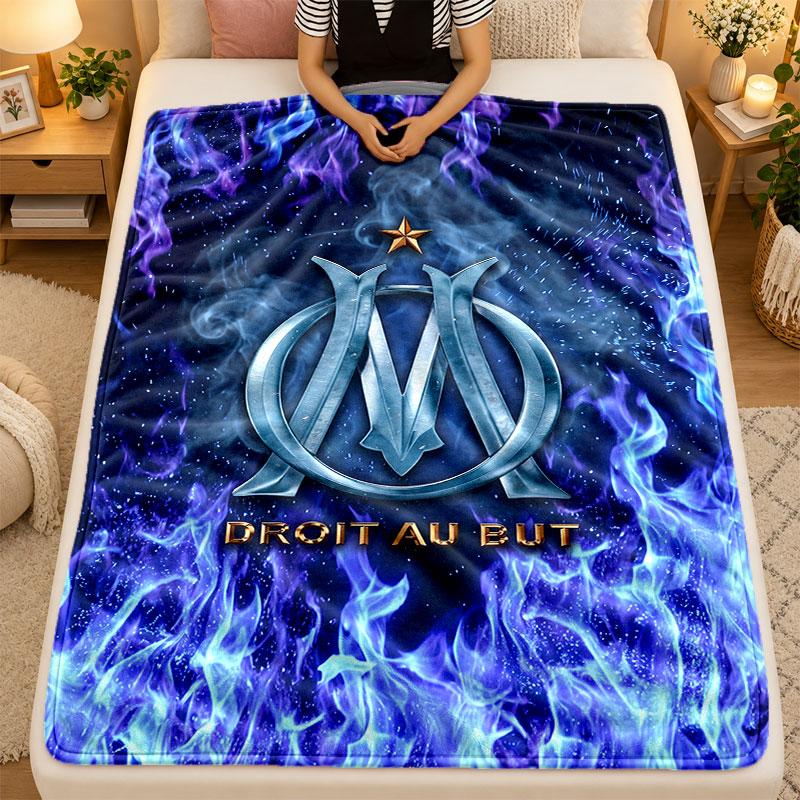 Flannel BlanketOlympique Lyonnais FC Warm Soft Throw Blanket for Indoor Sofa Bed Living Room Use