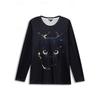 Women's T Shirt Tee Cat Print Daily Weekend Fashion Funny Long Sleeve Round Neck Black Spring &  Fall