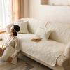 Плюшевая диванная подушка кремового цвета, всесезонная универсальная высококачественная противоскользящая подушка для сиденья, минималистичный кожаный чехол для дивана для гостиной