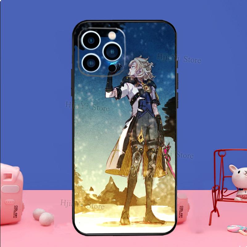 Чехол для телефона Genshin Impact Альбедо Для iPhone 16 15 11 12 13 14 Pro Max Mini X XS XR Plus SE2 Funda Coque Capa Cover