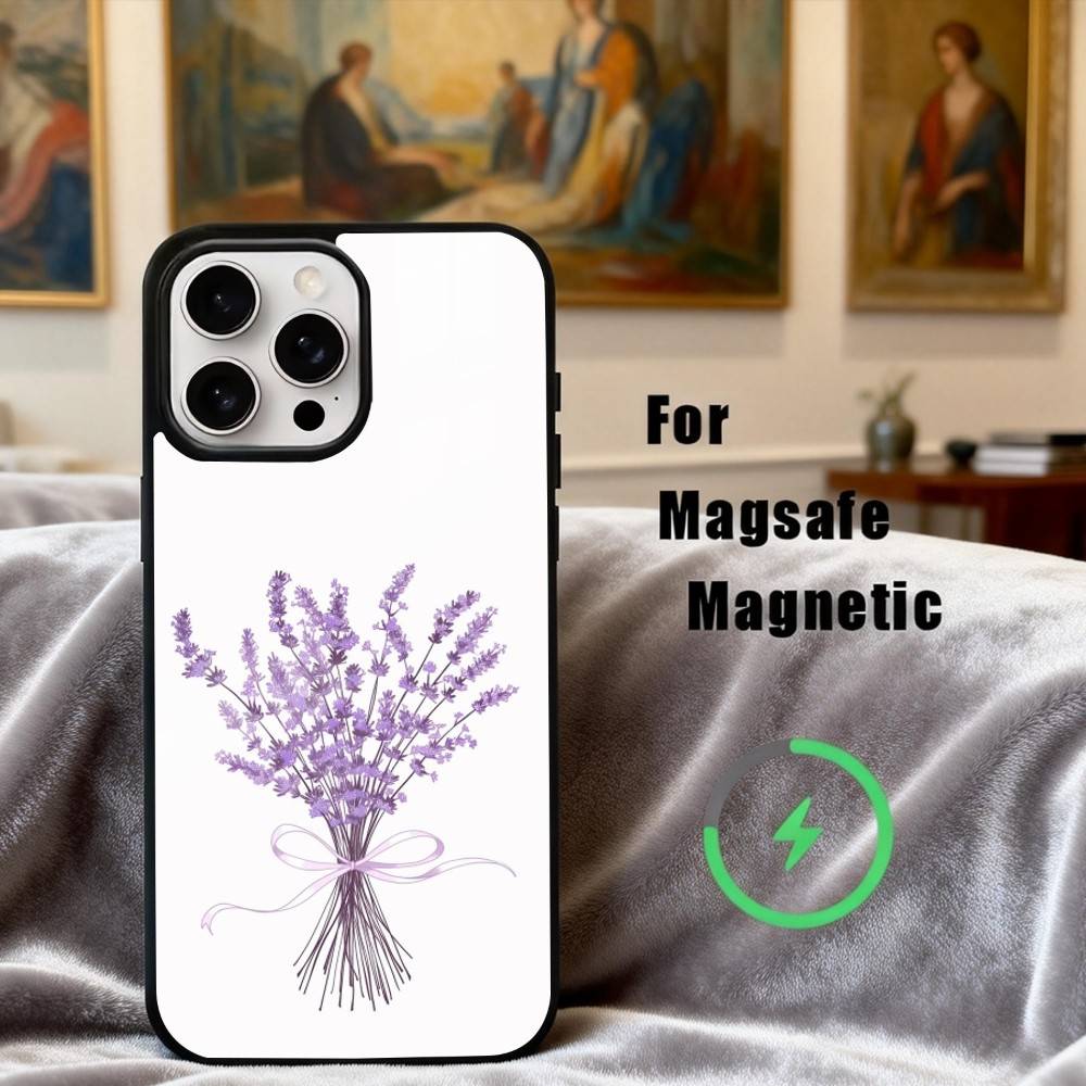 P-Purple-E L-lavender-R Phone Case For iPhone17,16,15,14,13,12,11 Plus,Pro Max Magnetic For Magsafe Wireless Charging
