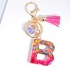 1 шт. брелок с блестками и кисточками в виде буквы, рождественский цвет, новый розовый красный брелок для ключей, автомобильный подарок
