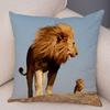 Africa Lion Pillow Case Decor Wild Animal Pattern Print Pillowcase Super Soft Plush Cushion Cover for Car Sofa Home 45x45cm