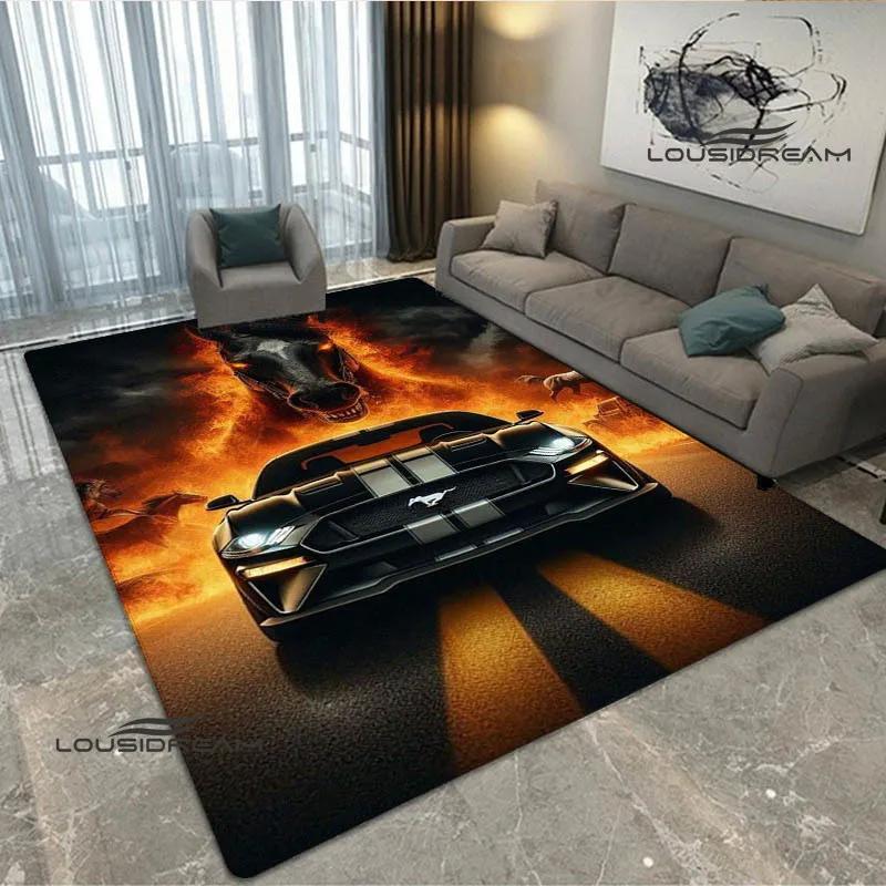 3D ковер с логотипом автомобиля M-Mustang, кухонные коврики, нескользящий ковер, уличные ковры, ковер для зоны, декор спальни, подарок на день рождения