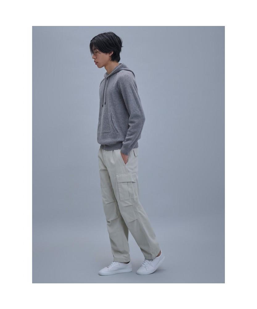 SHIFT.G Wool Texture Hoodie Sweater Gray